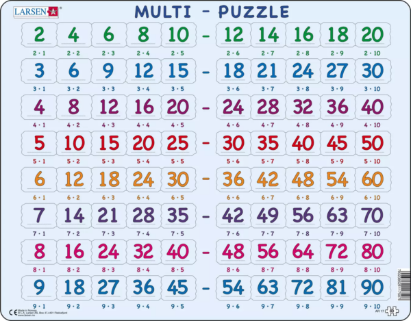 Multiplication (2 to 9) 80p kehyspalapeli, Larsen