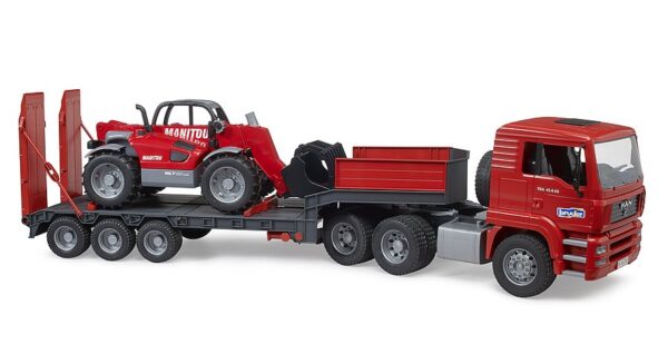 BRUDER 02774 MAN TGA -kuljetusrekka ja Manitou MLT 633 kurottaja
