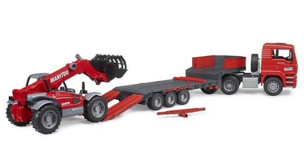 BRUDER 02774 MAN TGA -kuljetusrekka ja Manitou MLT 633 kurottaja - Image 3