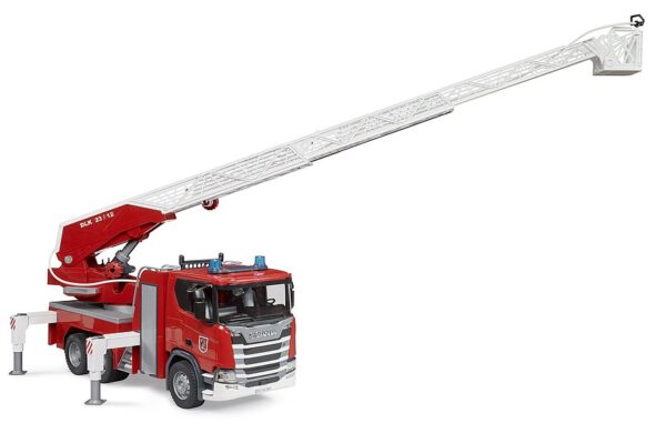 BRUDER 03591 Scania Super 560R Paloauto tikkailla, vesipumppu+ääni ja valo - Image 2