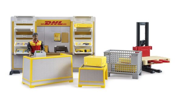 BRUDER 62251 DHL-myymälä, tarvikkeet ja hahmo