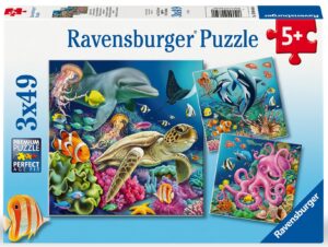 Sea Animals palapeli, 3x49 palaa Ravensburger