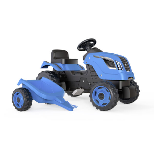 Farmer Polkutraktori + Peräkärry XL, Sininen, Smoby