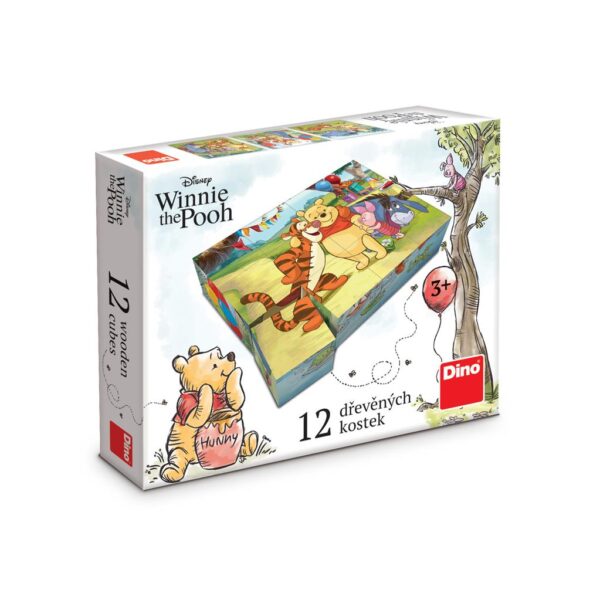 Nalle Puh ja ystävät, 12 palaa, kuutiopalapeli, Dino