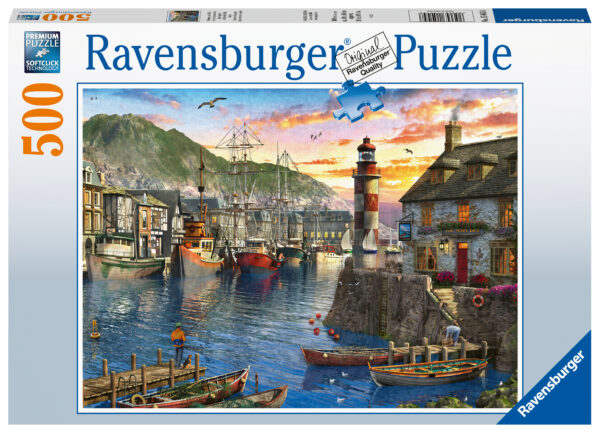 Auringonnousu satamassa, palapeli 500 palaa, Ravensburger