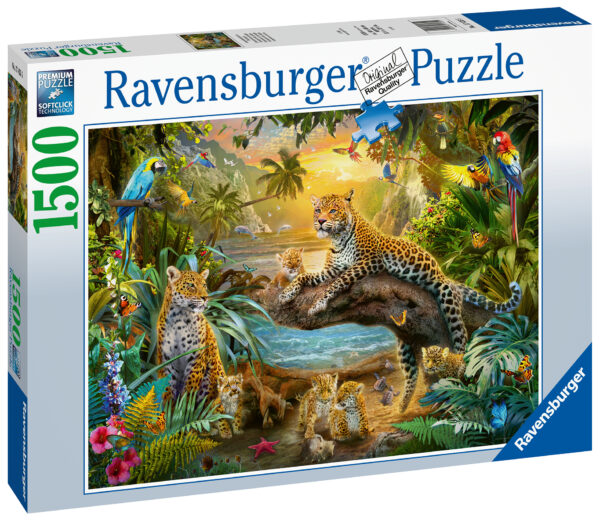 leopard family in the jungle, palapeli 1500 osaa, Ravensburger