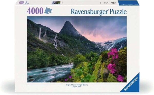 Lumoava näkymä vuorelle, palapeli 4000 palaa, Ravensburger