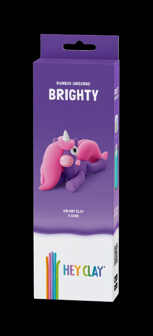 Unicorn Brighty muovailumassa 3 prk, HEY CLAY