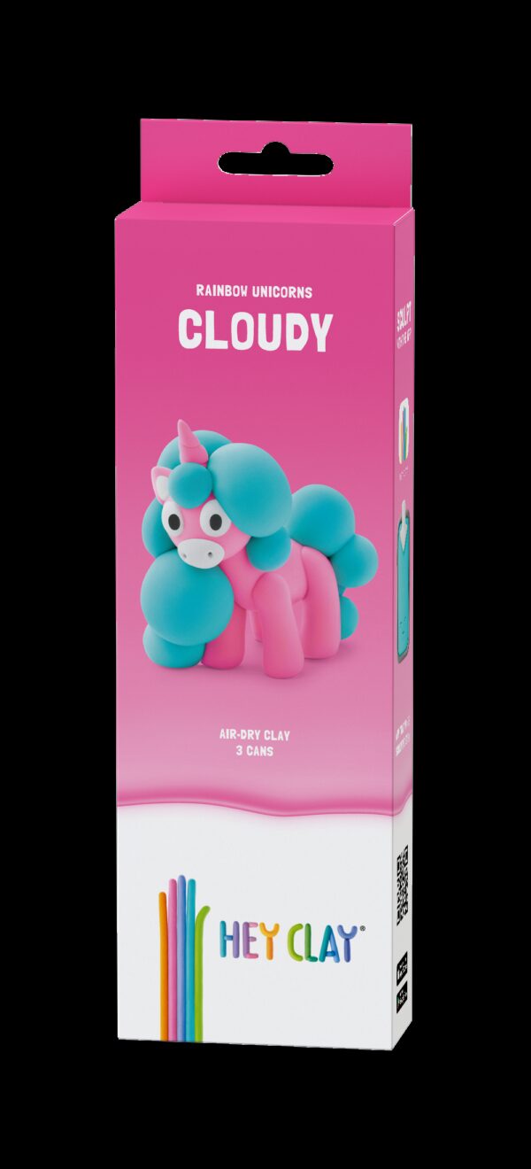 Unicorn Cloudy muovailumassa 3 prk, HEY CLAY