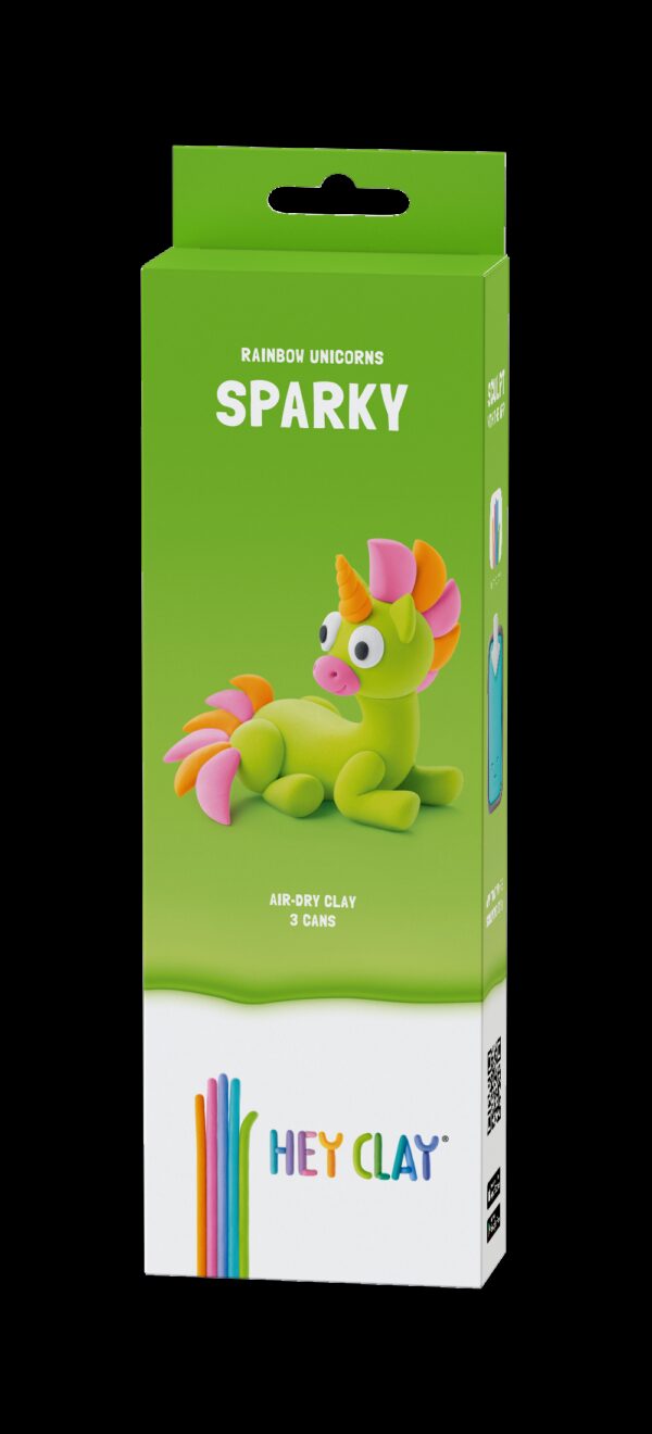 Unicorn Sparky muovailumassa 3 prk, HEY CLAY