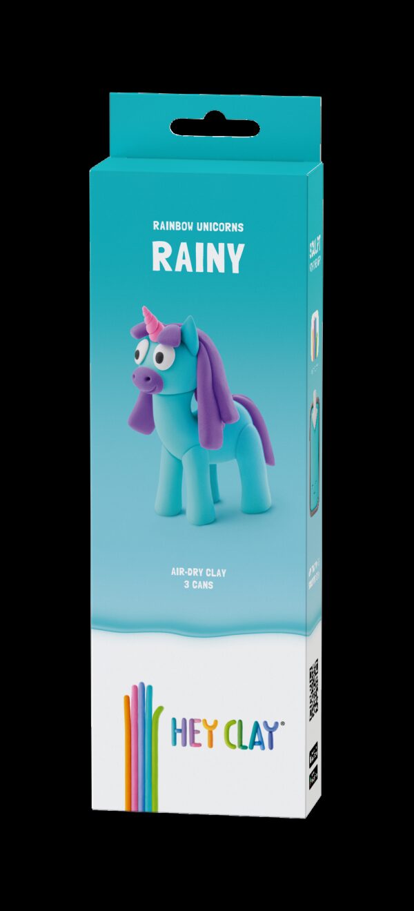 Unicorn Rainy muovailumassa 3 prk, HEY CLAY
