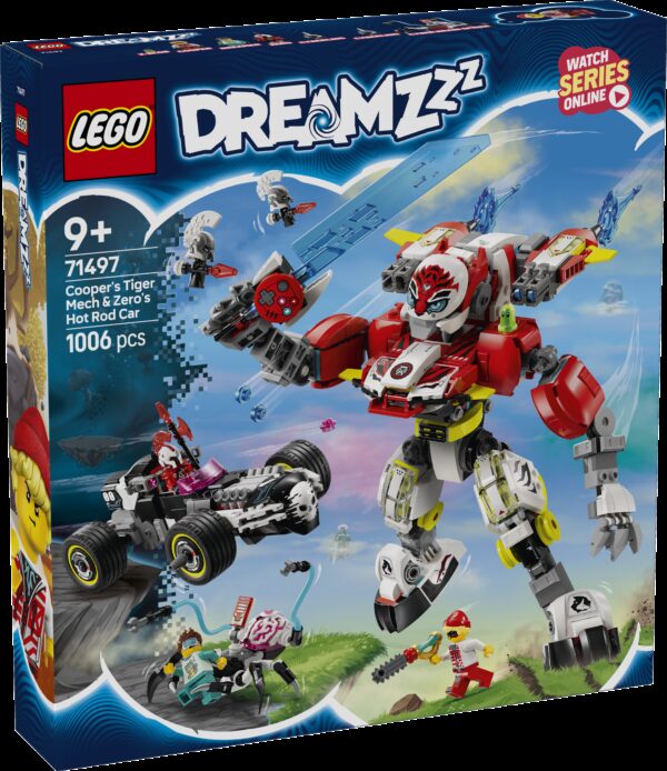 LEGO Dreamzzz Cooperin tiikerirobotti ja Zeron hot rod ‑auto