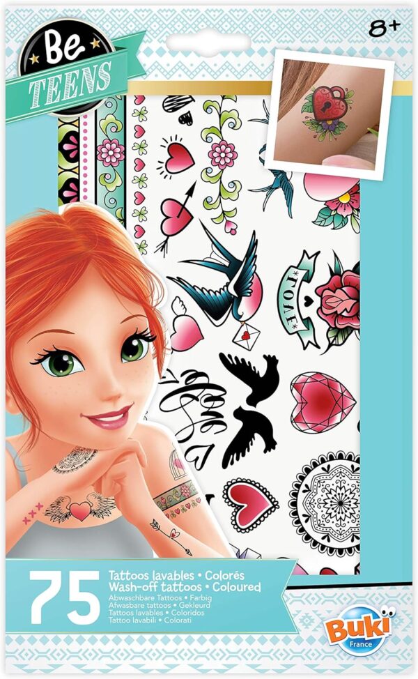 Buki Washable Tattoo 75 pc - Coloured