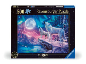 Ravensburger Glow In The Dark Puzzle 500 Pieces: Wolves In The Northern Lights