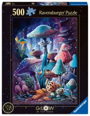 Ravensburger Glow In The Dark Puzzle 500 Pieces: Moonlight Mushrooms