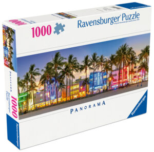 Ravensburger Panoramic Puzzle 1000 Pieces: Night Glow On Ocean Drive