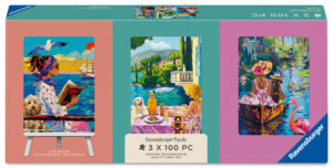 Ravensburger Puzzle 3x100 Pieces: Have Dog, Will Travel  & Easel Set